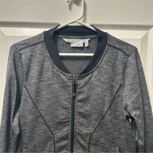 Athleta Bomber Jacket, Medium, Gray/Black, Zip Up, Style 138720